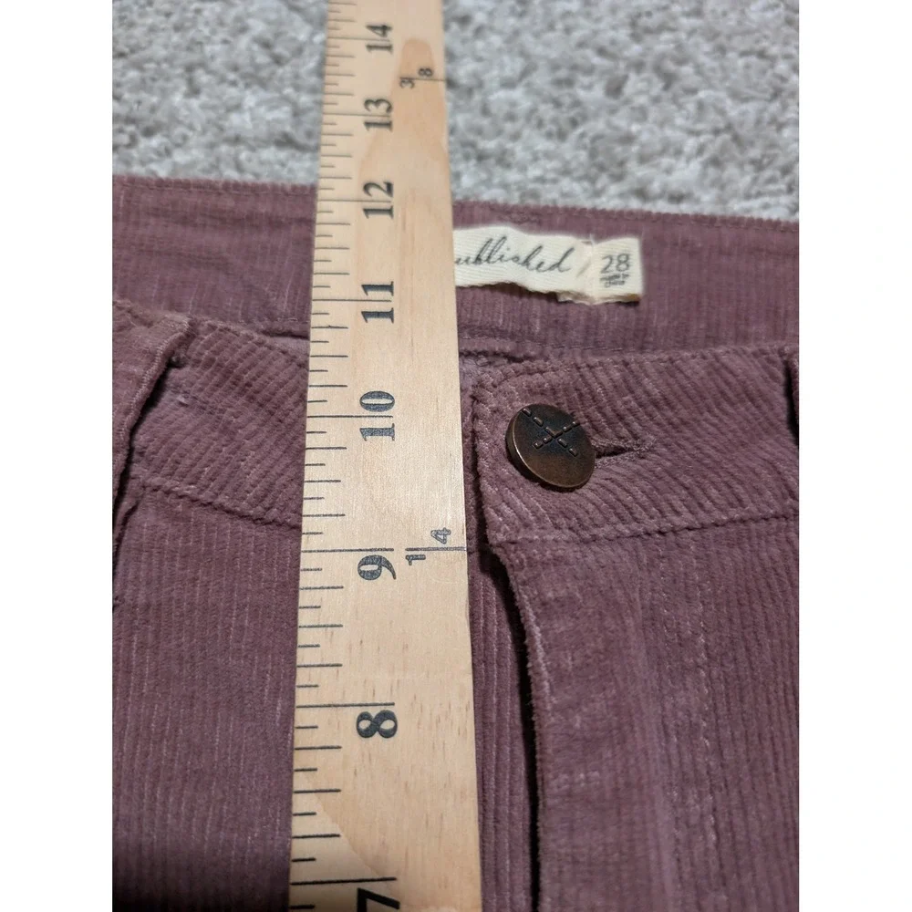 Corduroy Pants Womens 28 Mauve Wide Leg High Rise 30x25 Boho‎ Retro 70s